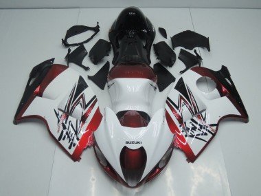 1996-2007 White Candy Red Black Suzuki GSXR 1300 Hayabusa Motorcycle Fairings