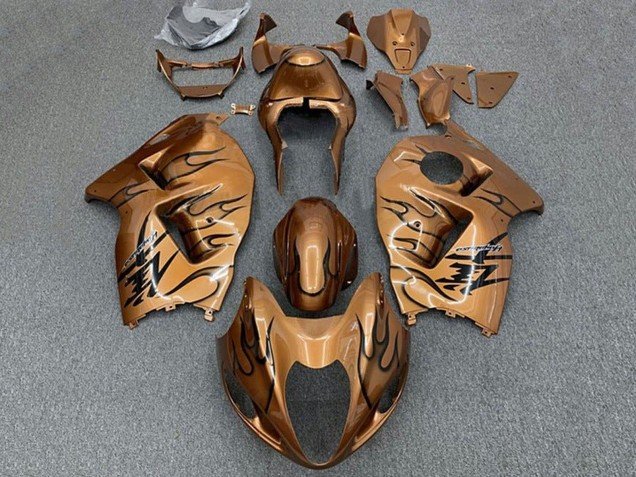 1996-2007 Brown Bronze Black Flame Suzuki GSXR 1300 Hayabusa Motorcycle Fairings
