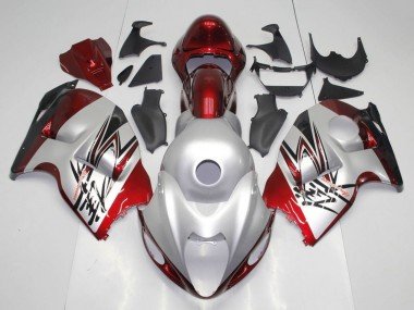 1996-2007 Silver Candy Red Black Suzuki GSXR 1300 Hayabusa Motorcycle Fairings