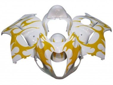 2008-2020 White Yellow Tribal Suzuki GSXR 1300 Hayabusa Motorcycle Fairings