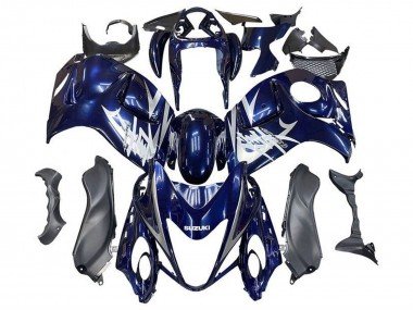 2008-2020 Dark Blue Silver White Suzuki GSXR 1300 Hayabusa Motorcycle Fairings