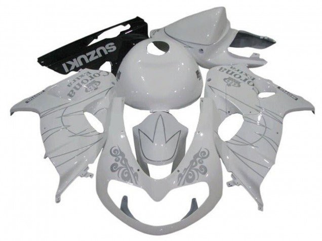 1998-2003 White Silver Corona Suzuki TL1000R Motorcycle Fairings