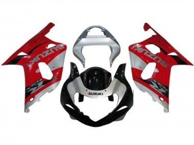 2000-2002 Silver Red Black Suzuki GSXR1000 Motorcycle Fairings