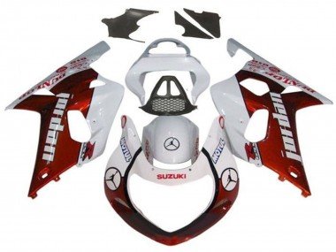 2000-2002 White Red Jordan Suzuki GSXR1000 Motorcycle Fairings