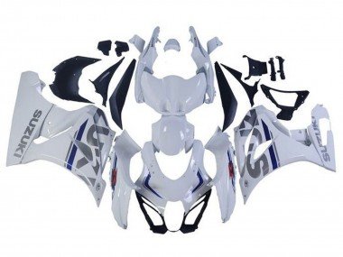 2017-2024 White Silver Blue Suzuki GSXR1000 Motorcycle Fairings