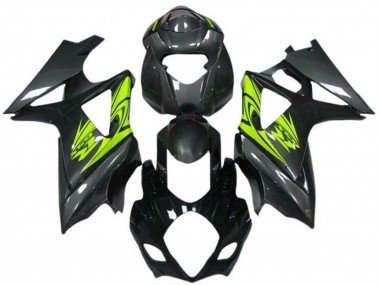2007-2008 Black Neon Yellow Suzuki GSXR 1000 Motorcycle Fairings