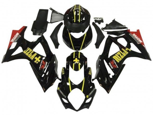 2007-2008 Black Yellow Red Rizla Suzuki GSXR 1000 Motorcycle Fairings