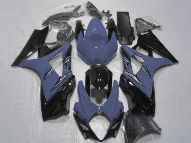 2007-2008 Silver Blue Glossy Black Suzuki GSXR 1000 Motorcycle Fairings