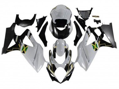 2007-2008 White Black Jamaica Suzuki GSXR 1000 Motorcycle Fairings