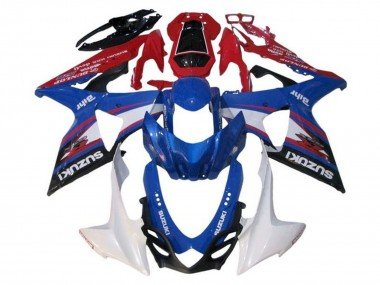 2009-2016 Blue White Red Black Stripe Suzuki GSXR 1000 Motorcycle Fairings