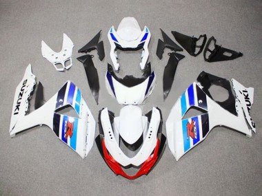 2009-2016 White Blue Red Black Stripe Suzuki GSXR 1000 Motorcycle Fairings