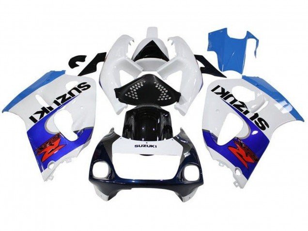 1996-2000 White Triple Blue Black Red Suzuki GSXR 600 / GSXR 750 Motorcycle Fairings