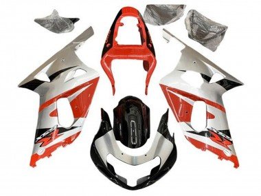 2001-2003 Silver Red Glossy Black Suzuki GSXR 600 / GSXR 750 Motorcycle Fairings