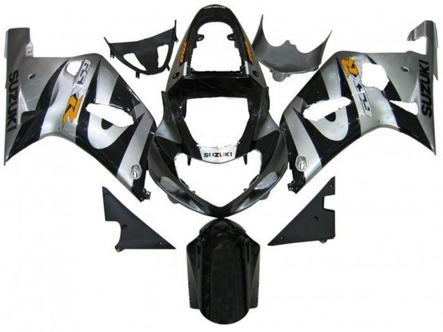 2001-2003 Silver Black Yellow Suzuki GSXR 600 / GSXR 750 Motorcycle Fairings