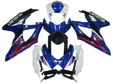 2008-2010 White Blue Red Black Suzuki GSXR 600 / GSXR 750 Motorcycle Fairings