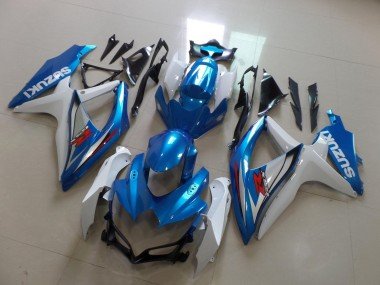 2008-2010 White Light Blue Red Suzuki GSXR 600 / GSXR 750 Motorcycle Fairing