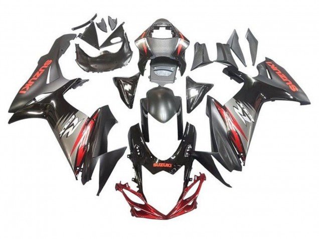 2011-2024 Black Grey Red Suzuki GSXR 600 / GSXR 750 Motorcycle Fairings