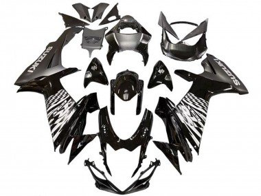 2011-2024 Glossy Black Silver Suzuki GSXR 600 / GSXR 750 Motorcycle Fairings