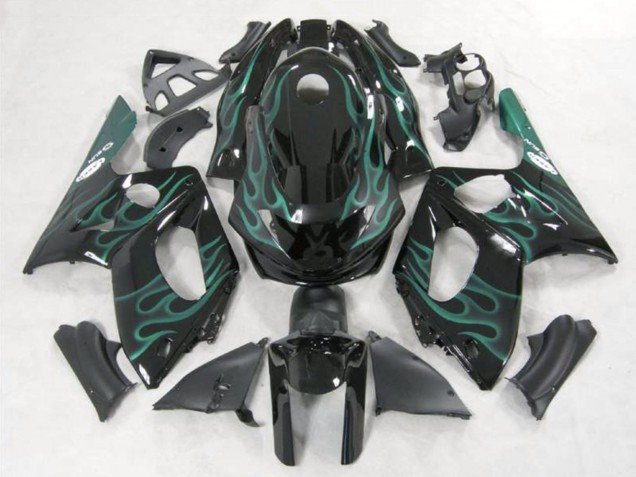 1996-2007 Black Green Flame Yamaha YZF600R Thundercat Motorcycle Fairings