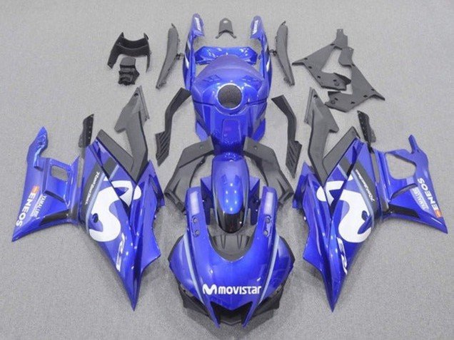 2019-2021 Blue White Black MoviStar Yamaha YZF R3/R25 Motorcycle Fairings