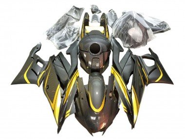 2022-2024 Gold Black Carbon Fiber Style Yamaha YZF R3/R25 Motorcycle Fairings