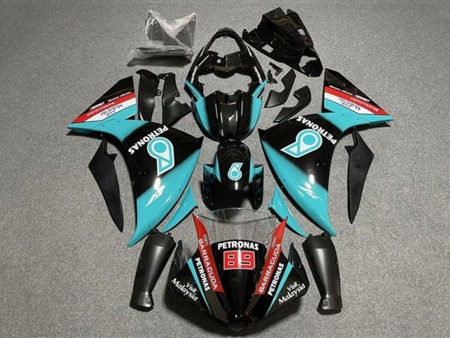 2009-2011 Glossy Black Light Blue Red Petronas Yamaha YZF 1000 R1 Motorcycle Fairings