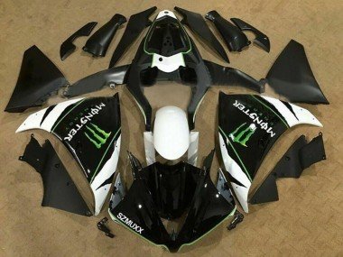 2009-2011 White Black Green Monster Energy Yamaha YZF 1000 R1 Motorcycle Fairings