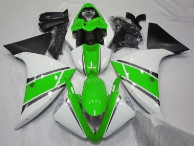 2009-2011 White Green Matte Black Yamaha YZF 1000 R1 Motorcycle Fairings