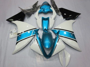 2009-2011 White Light Blue Black Yamaha YZF 1000 R1 Motorcycle Fairings