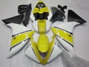 2009-2011 White Yellow Matte Black Yamaha YZF 1000 R1 Motorcycle Fairings