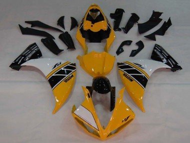 2009-2011 Yellow White Black Stripe Yamaha YZF 1000 R1 Motorcycle Fairing