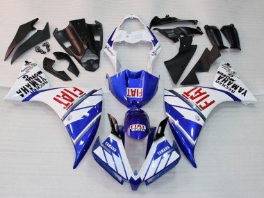 2012-2014 White Blue Red Fiat Yamaha YZF 1000 R1 Motorcycle Fairing
