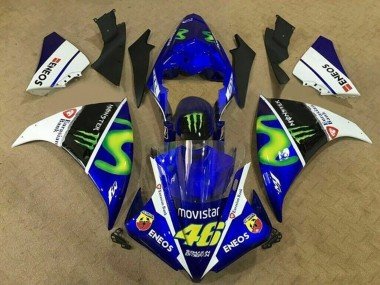 2012-2014 Blue White Black Green MoviStar Monster ENEOS Yamaha YZF 1000 R1 Motorcycle Fairings