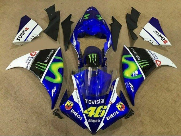 2012-2014 Blue White Black Green MoviStar Monster ENEOS Yamaha YZF 1000 R1 Motorcycle Fairings