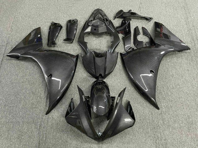 2012-2014 Faux Carbon Fiber Grey Black Yamaha YZF 1000 R1 Motorcycle Fairings