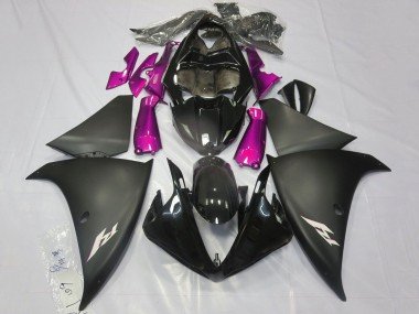 2012-2014 Glossy Black Matte Black Pink Yamaha YZF 1000 R1 Motorcycle Fairings
