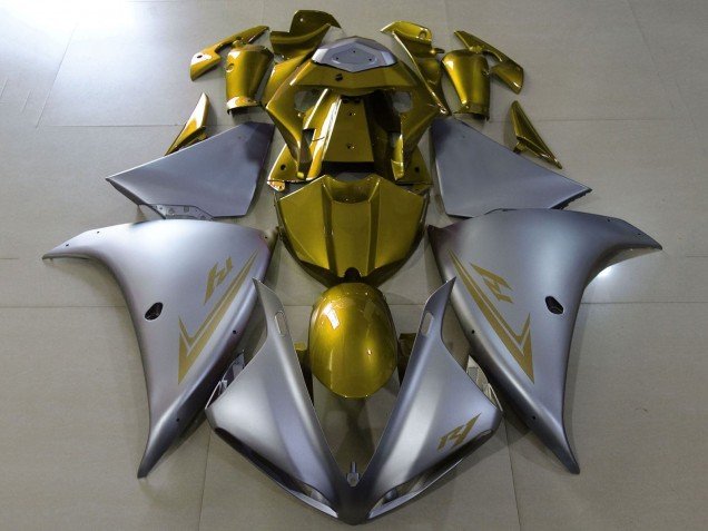 2012-2014 Matte Silver Gold Yamaha YZF 1000 R1 Motorcycle Fairings