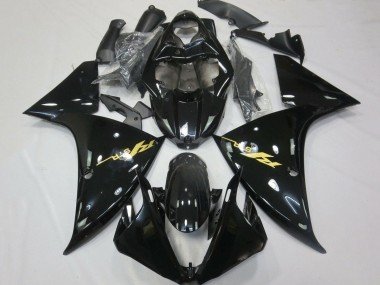 2012-2014 Glossy Black Gold Decals Yamaha YZF 1000 R1 Motorcycle Fairings