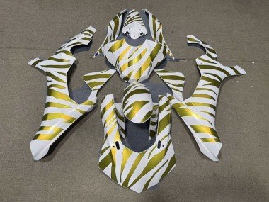 2015-2019 White Gold Zebra Yamaha YZF 1000 R1 Motorcycle Fairings