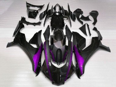 2015-2019 Faux Carbon Fiber Purple Yamaha YZF 1000 R1 Motorcycle Fairings