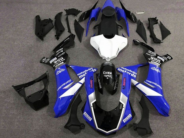 2015-2019 Blue White Glossy Black Yamaha YZF 1000 R1 Motorcycle Fairings