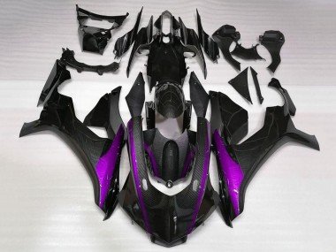 2020-2025 Faux Carbon Fiber Purple Stripe Yamaha YZF 1000 R1 Motorcycle Fairings