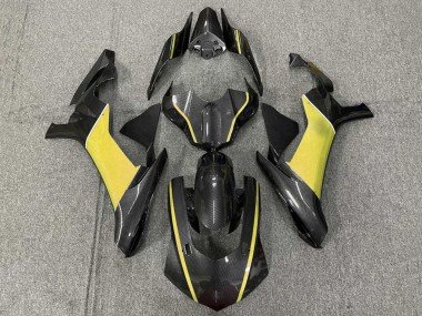 2020-2025 Faux Carbon Fiber Yellow Yamaha YZF 1000 R1 Motorcycle Fairings