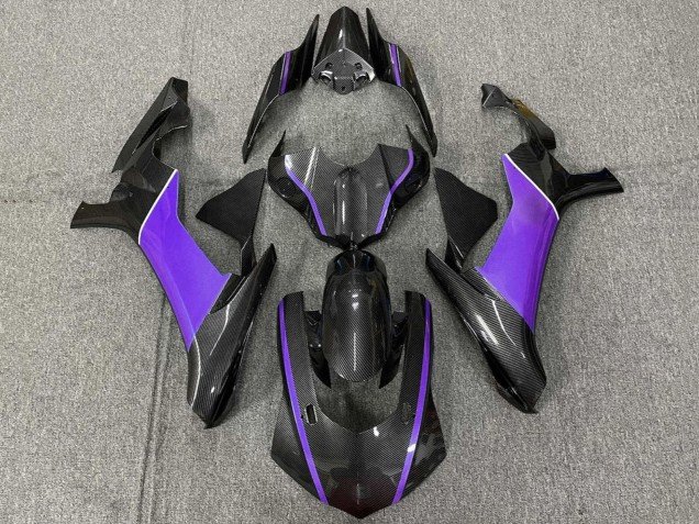 2020-2025 Faux Carbon Fiber Purple Yamaha YZF 1000 R1 Motorcycle Fairings