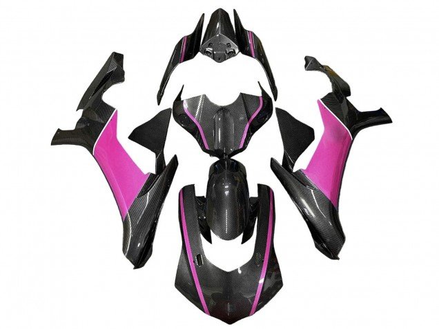 2020-2025 Faux Carbon Fiber Pink Yamaha YZF 1000 R1 Motorcycle Fairings