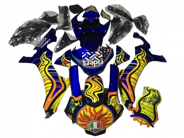 2020-2025 Blue Yellow Orange Tribal Sun Yamaha YZF 1000 R1 Motorcycle Fairings
