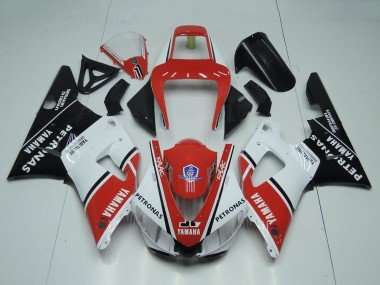 1998-1999 Red White Glossy Black Petronas Yamalube Yamaha YZF 1000 R1 Motorcycle Fairings