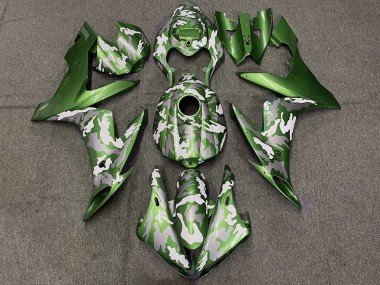 2004-2006 Green White Grey Camouflage Yamaha YZF 1000 R1 Motorcycle Fairings