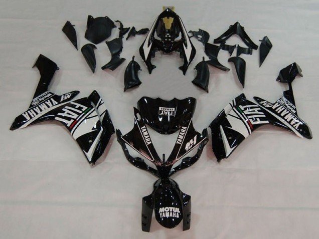 2007-2008 White Black Fiat Yamaha YZF 1000 R1 Motorcycle Fairings
