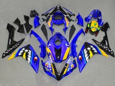 2007-2008 Blue Yellow Black Shark Yamaha YZF 1000 R1 Motorcycle Fairings